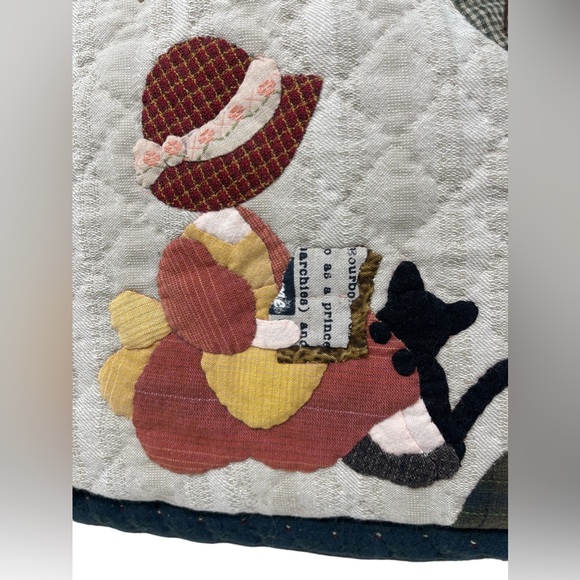 Handcrafted Handmade Quilted Handbag Girl Reading Book Cat New *Call Out* - Picture 5 of 13